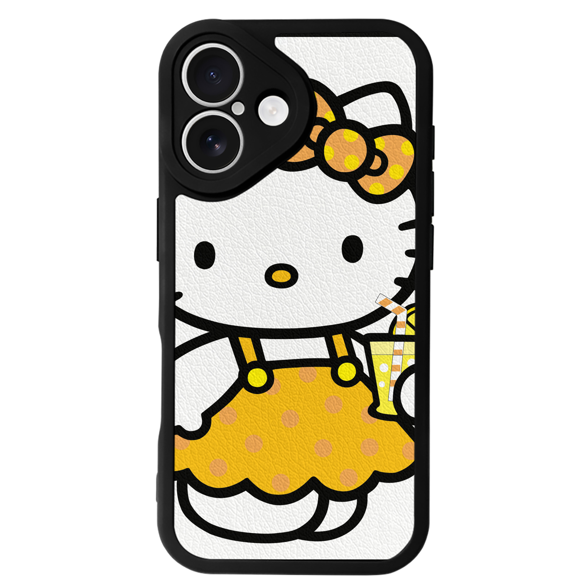 （画像用） Hello Kitty ハローキティ 【iPhone 16シリーズ対応】シリコンスマホケース（レザー調） 材質：シリコン